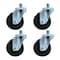 Bk Resources 4-inch Threaded Stem Casters, Hard Rubber Wheels, Brake, 300lb Cap, Grease/Water Resistant, 4PK 4SBR-6ST-HR-PS4 - alternate 3